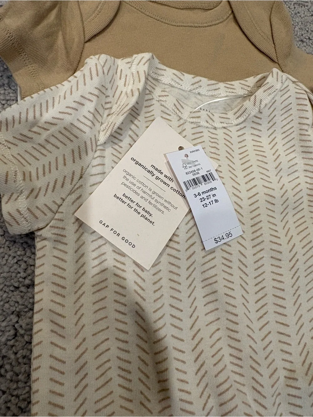 GAP Neutral Tones Baby One-Piece 3-Pack - Cream, Tan, Off-White